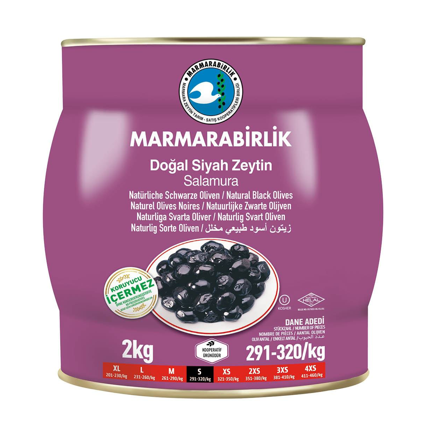 Marmarabirlik Hususi Zeytin 2 KG 291-320 KB (S)