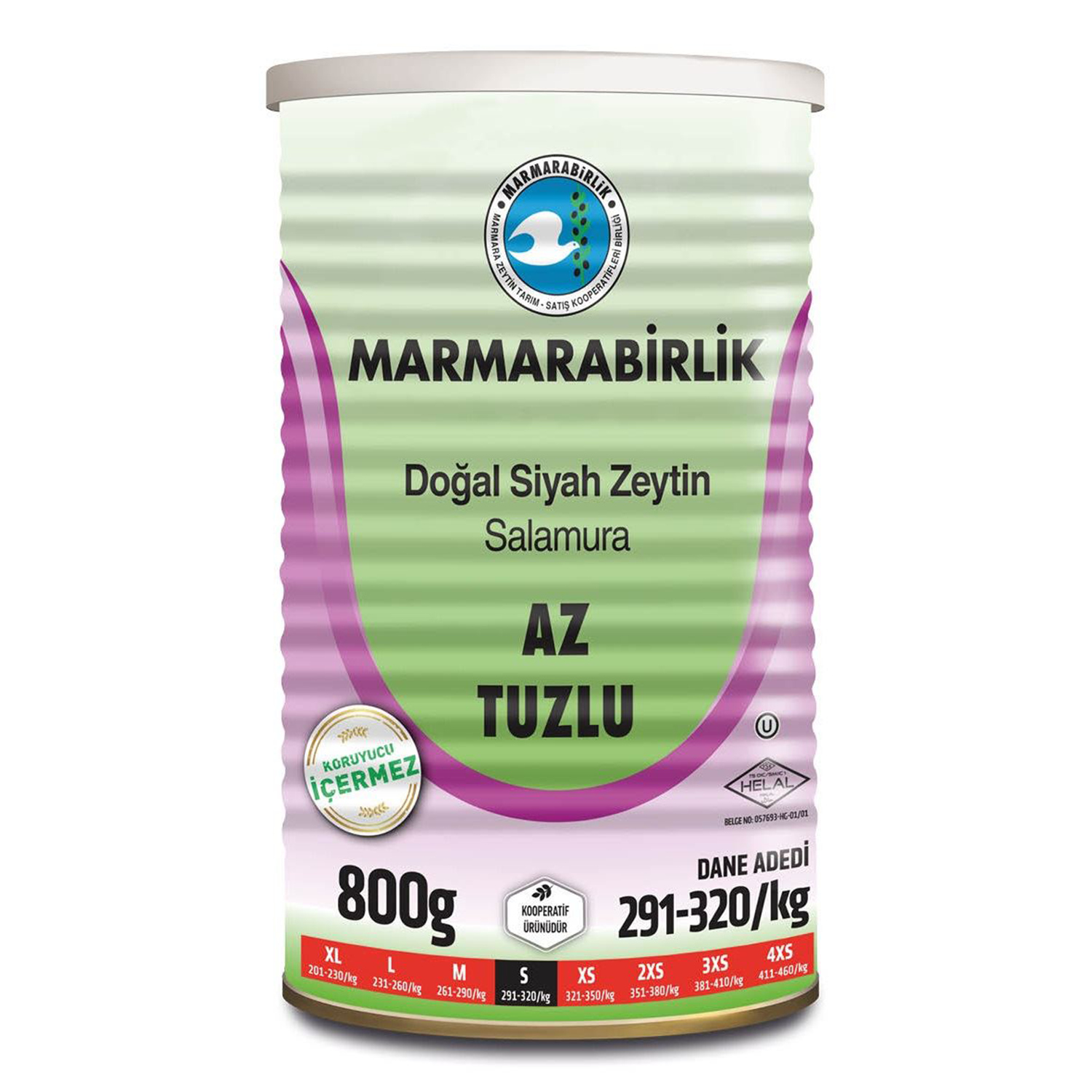 Marmarabirlik Hususi Az Tuzlu Zeytin 800 GR S