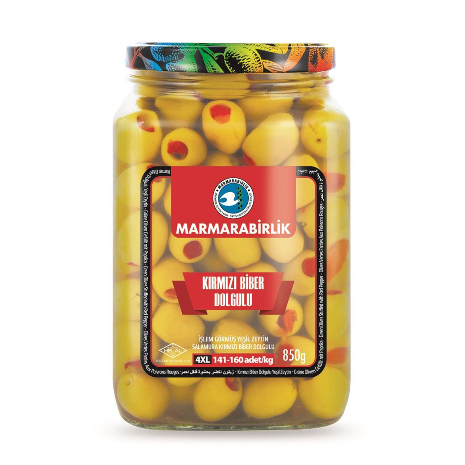 Marmarabirlik Zeytin Kırmızı Biber Dolgulu 850 GR