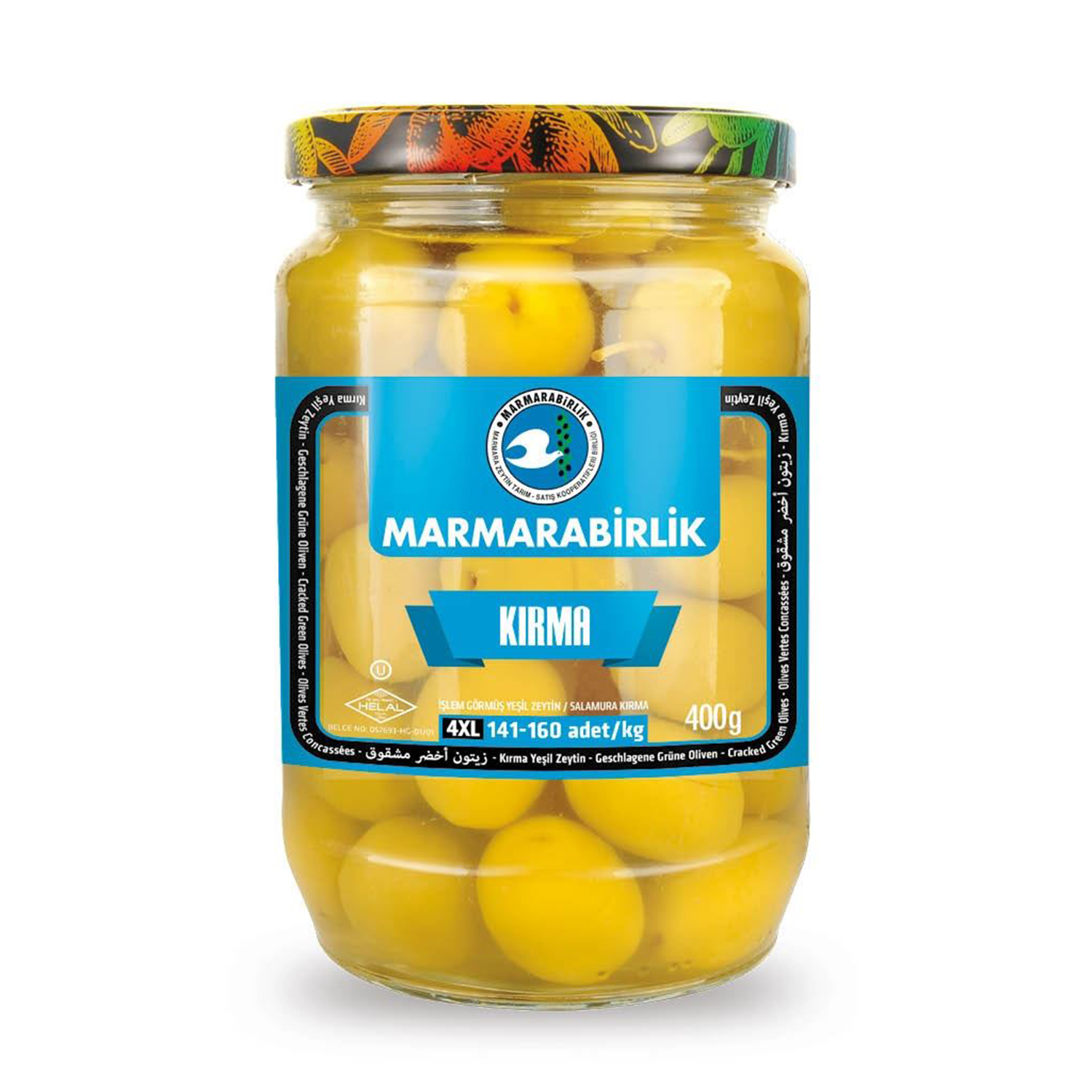 Marmarabirlik Kırma Yeşil Zeytin Cam 400 GR