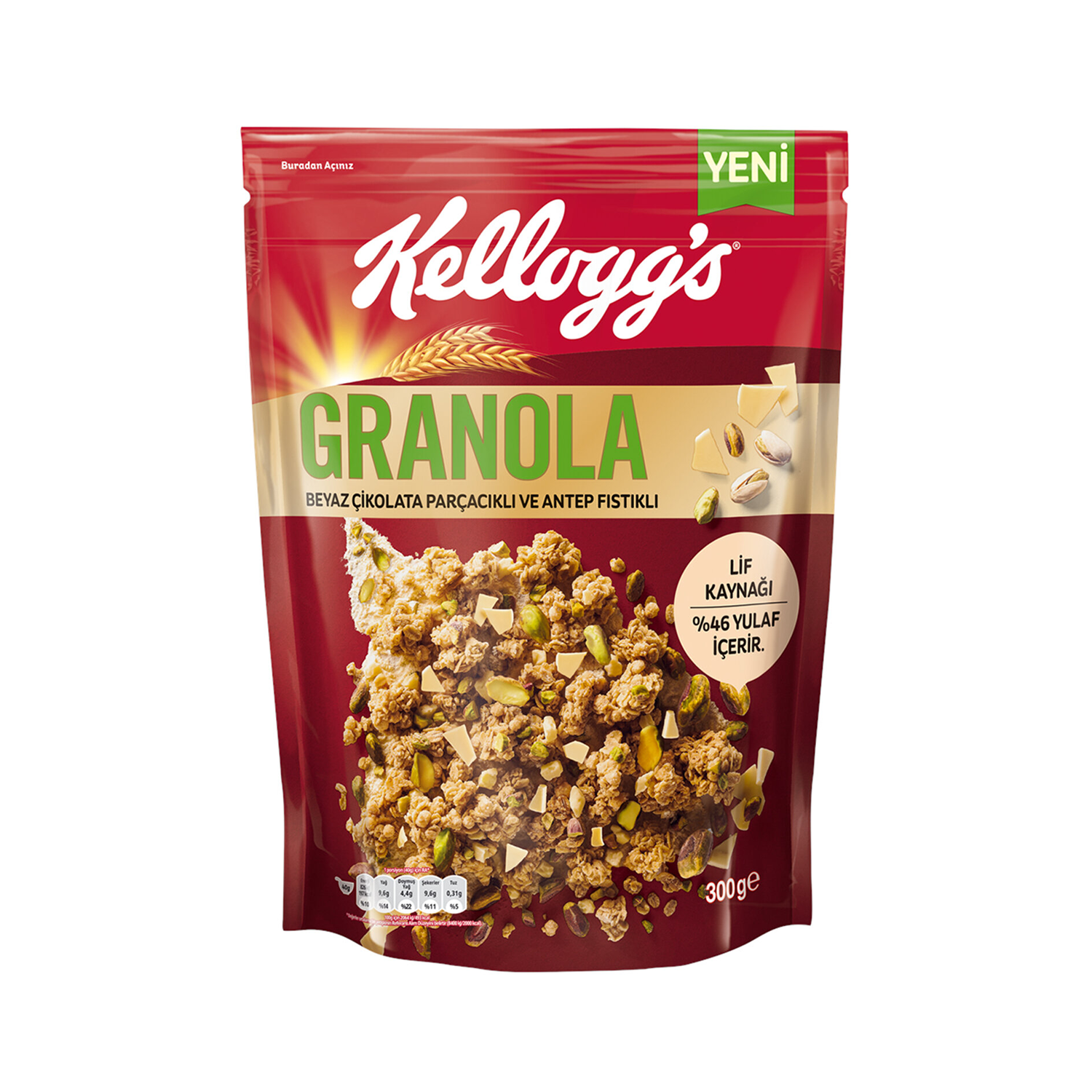 Ülker Kelloggs Beyaz Çikolata Antep Fıstık 300 GR