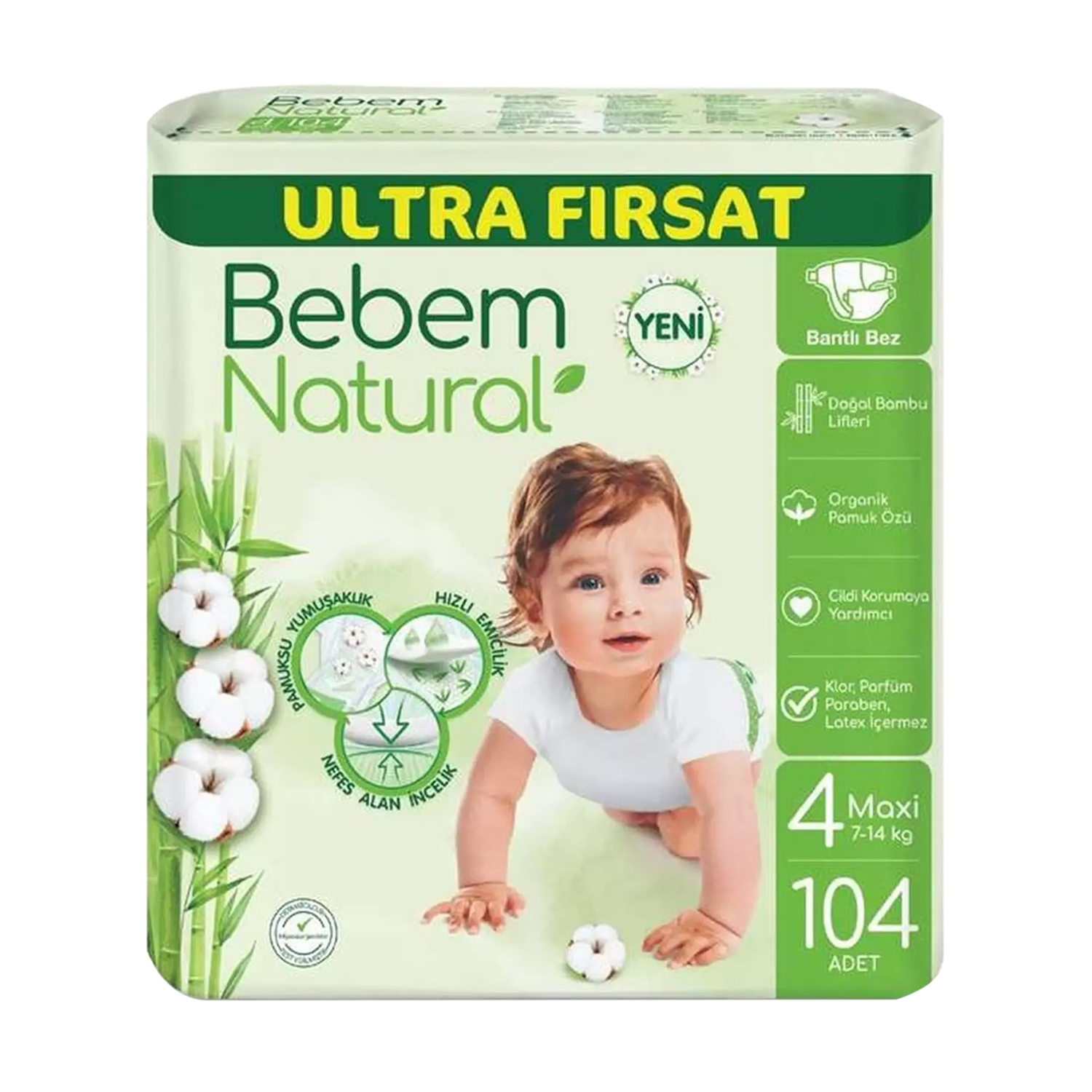 Bebem Natural Maxi Ultra Fırsat 104lü