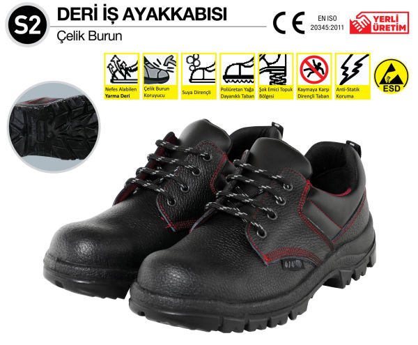 S2 DERİ İŞ AYAKKABISI NO:42