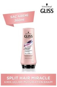 Gliss Split Hair Miracle Saç Bakım Kremi - İyonik Kompleks ve Üzüm Çekirdeği Yağı ile 360 ml