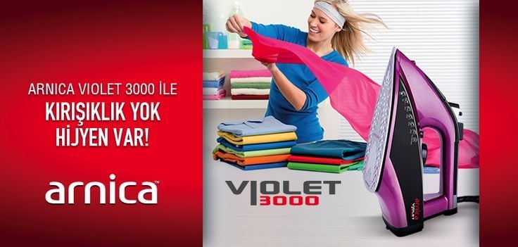 Arnica Violet 3000 Şok Buharlı Ütü- Violet