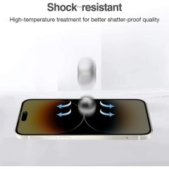İphone 15 Pro Max Anti Statik Tam Kaplayan Hayalet Kırılmaz Cam