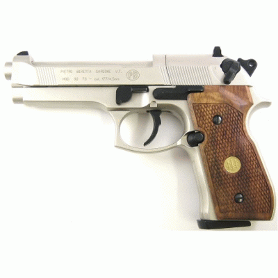 BERETTA M92 FS NİKEL AHŞAP KABZE 4,5 MM HAVALI TABANCA
