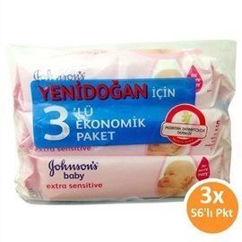 Johnson s Baby Yenidoğan Temizleme Mendili 56 lı ( 3 lü EKONOMİK PAKET )