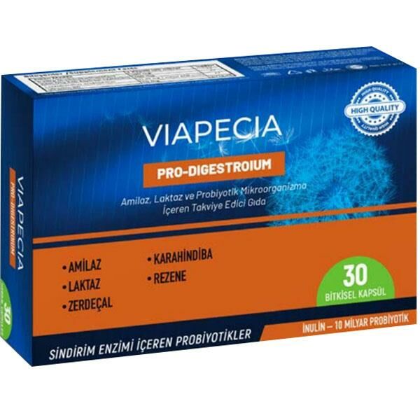 Viapecia Pro-Digestroium Takviye Edici Gıda 30 Bitkisel Kapsül