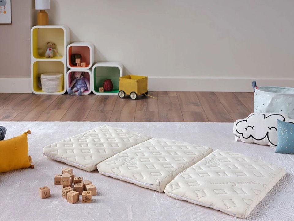 Organik Pamuk Katlanır Bebek Yatağı 60 x 120 cm