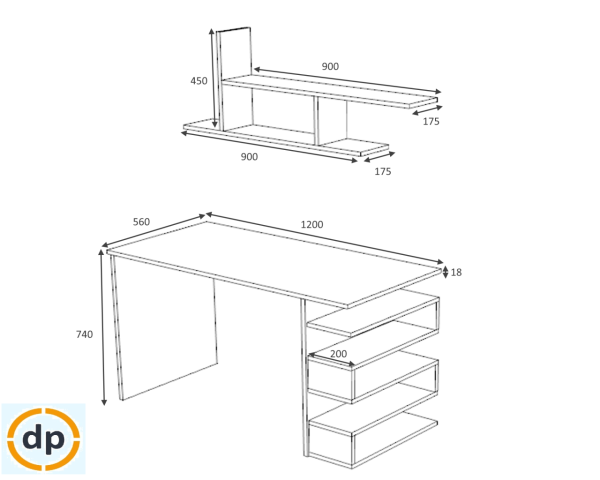 Dmodül Mikro Çalışma Masası 120 cm Beyaz