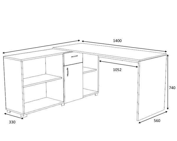 Dmodül Mia Çalışma Masası 210 cm Ceviz/Beyaz