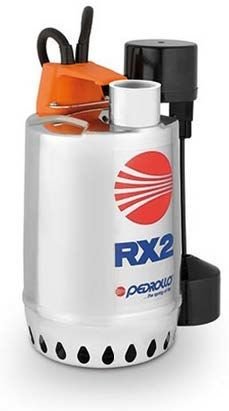 PEDROLLO RXm 1 GM Paslanmaz Dalgıç Drenaj Pompası,  0.33 HP , 7,5 Mss , 9,6 m3/h , 10mm partikül çapı , 5mt kablo