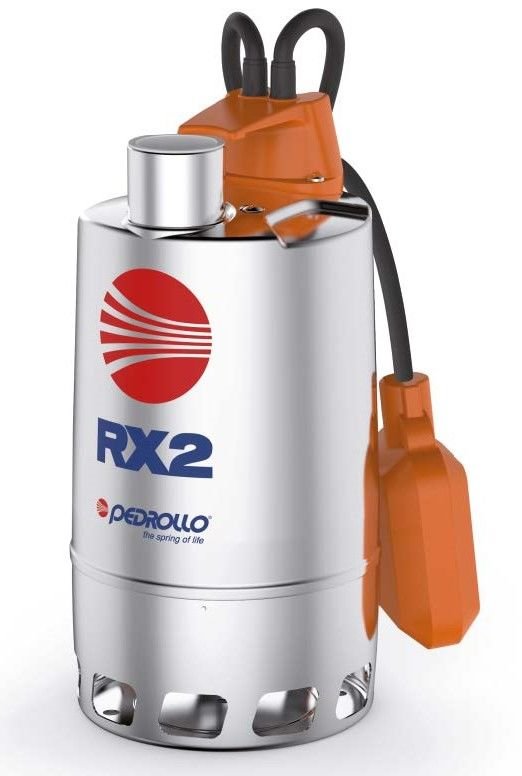 PEDROLLO RXm 4/40 Paslanmaz Dalgıç Drenaj Pompası,  1 Hp, 10 Mss , 16,8 m3/h , 40mm partikül çapı , 10mt kablo
