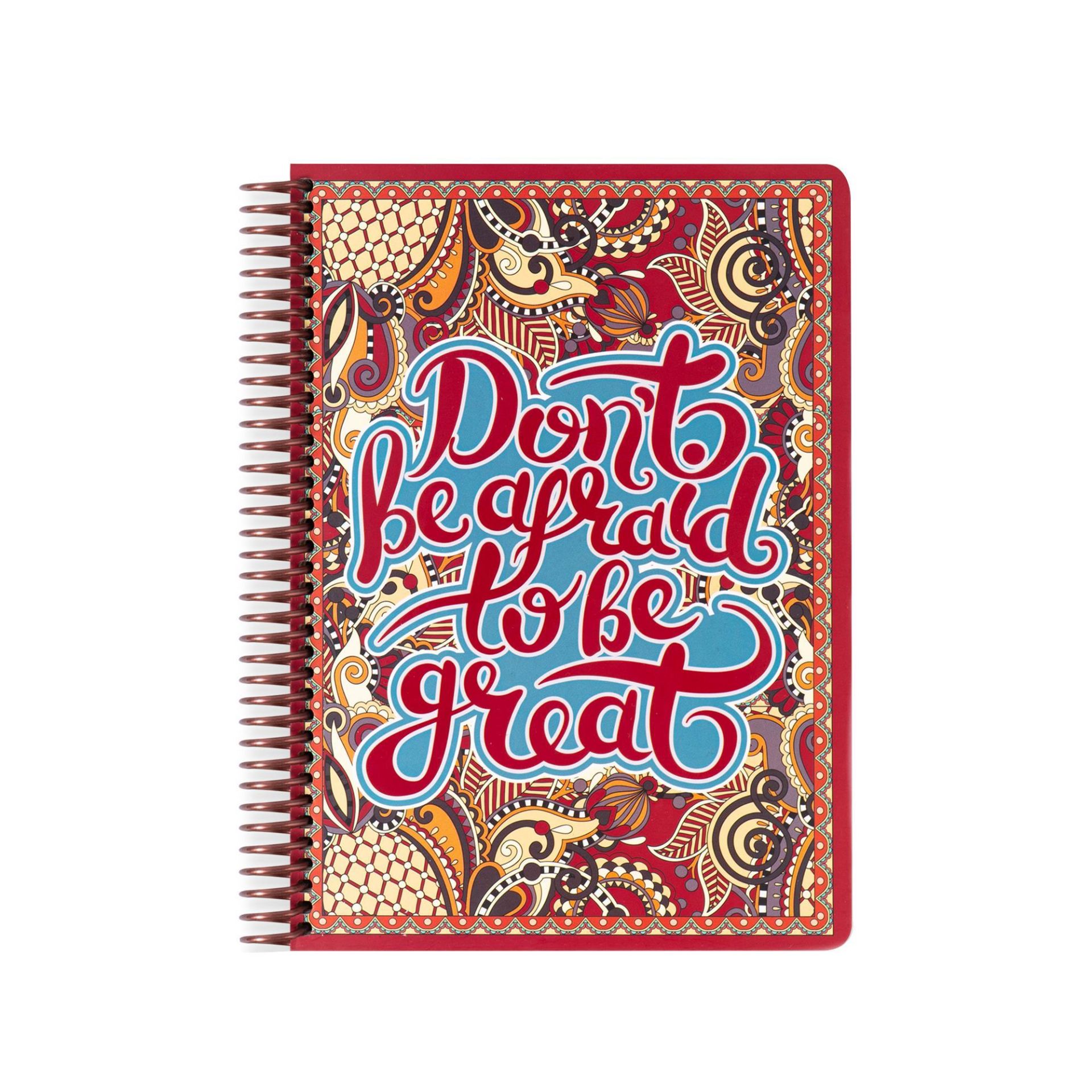 Keskin Color Çizgili Sert Kapak Spiralli Wallart Defter - Don't Be Afraid To Be Great