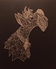 String Art Alman Dev Schnauzer Köpek Duvar Panosu