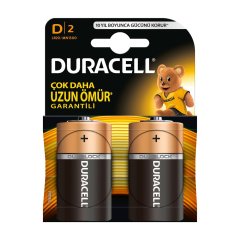 Duracell Alkaline Pil D 2’li