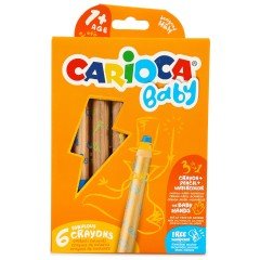 Carioca Baby Jumbo Ahşap Gövdeli 3'ü 1 arada Boya Kalemi 6'lı - 42817