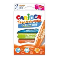 Carioca Temperello Stick Poster Boyama Kalemi Fosforlu 6’lı - 42675