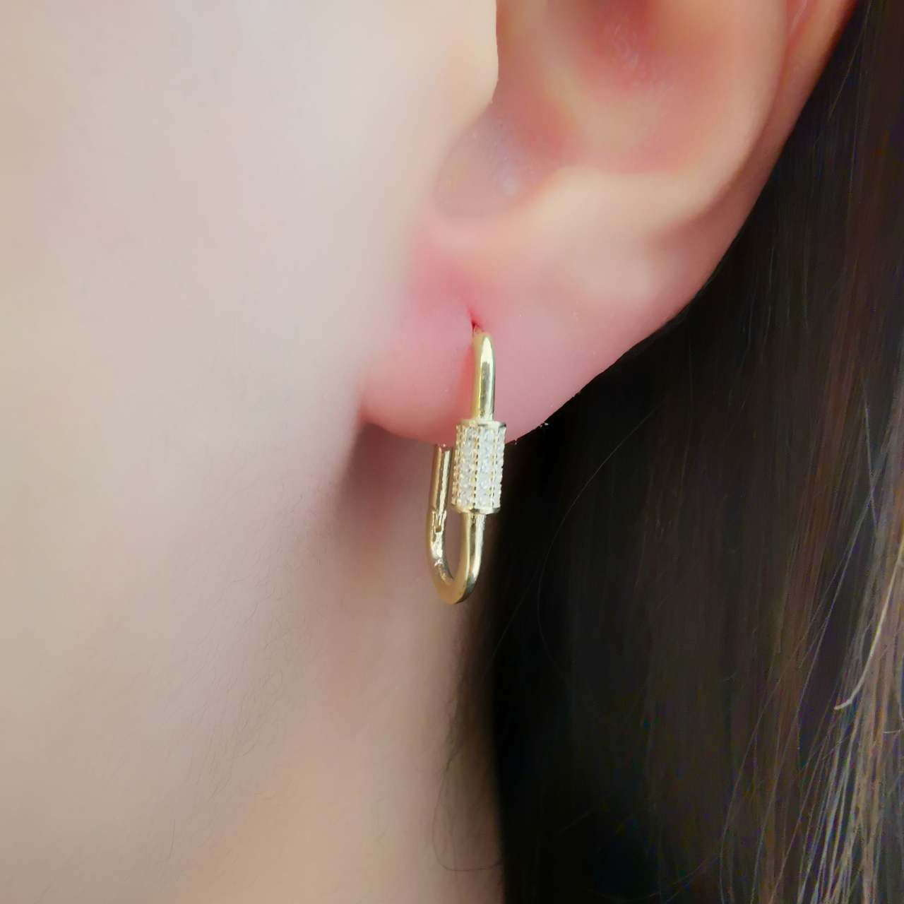 Serra Kilit Bayan Küpe Gold