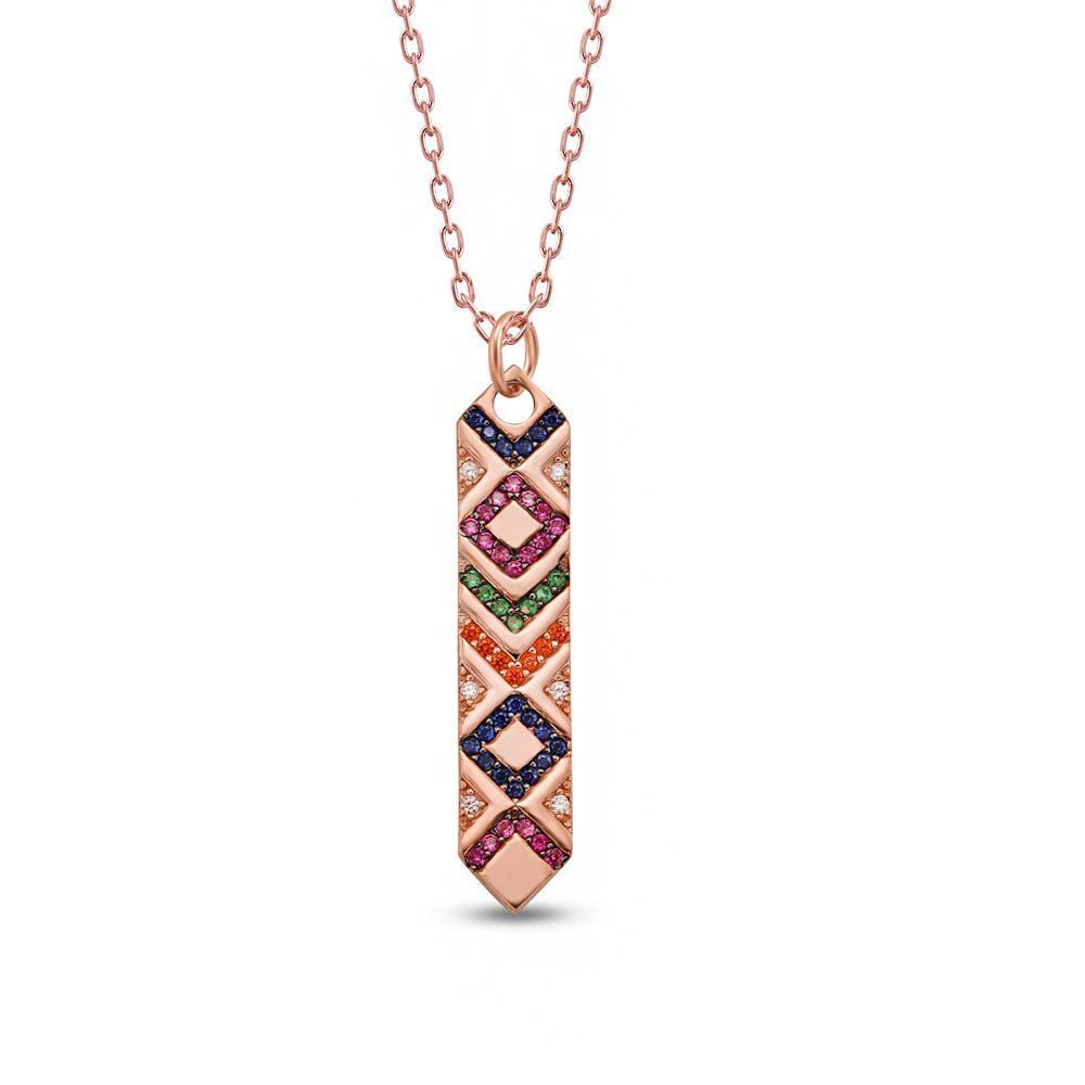 Kilim Gümüş Kolye Monaco Rose