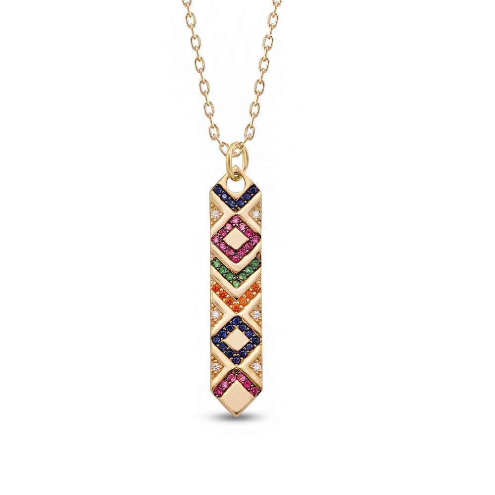Kilim Gümüş Kolye Monaco Gold