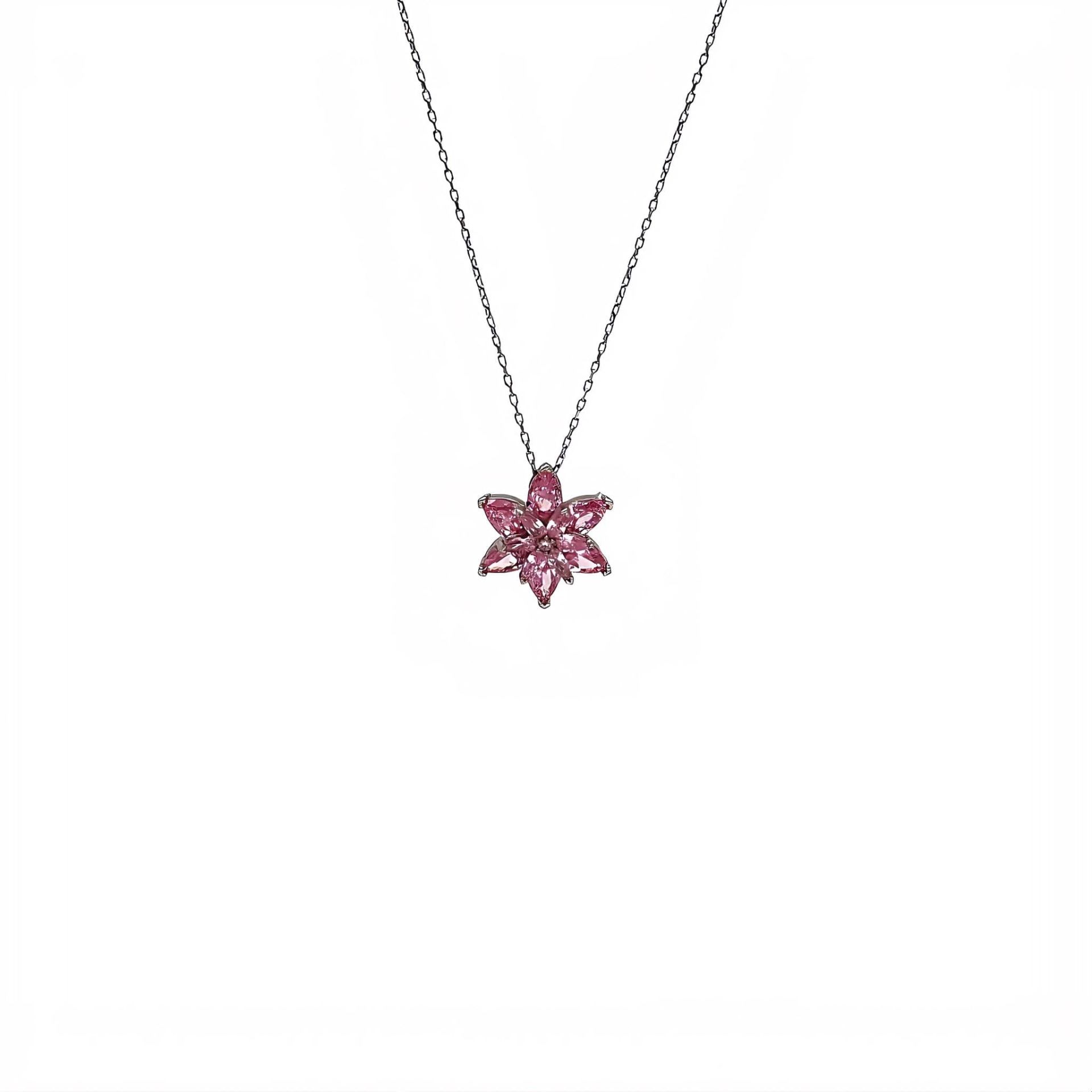 Choice Gümüş Pembe Lotus Çiçeği Kolye