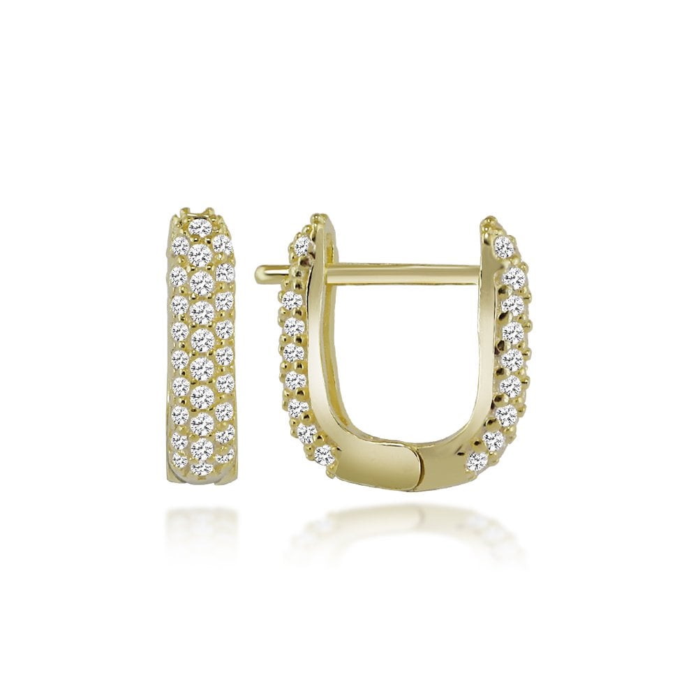 Gümüş U Küpe Monaco Gold
