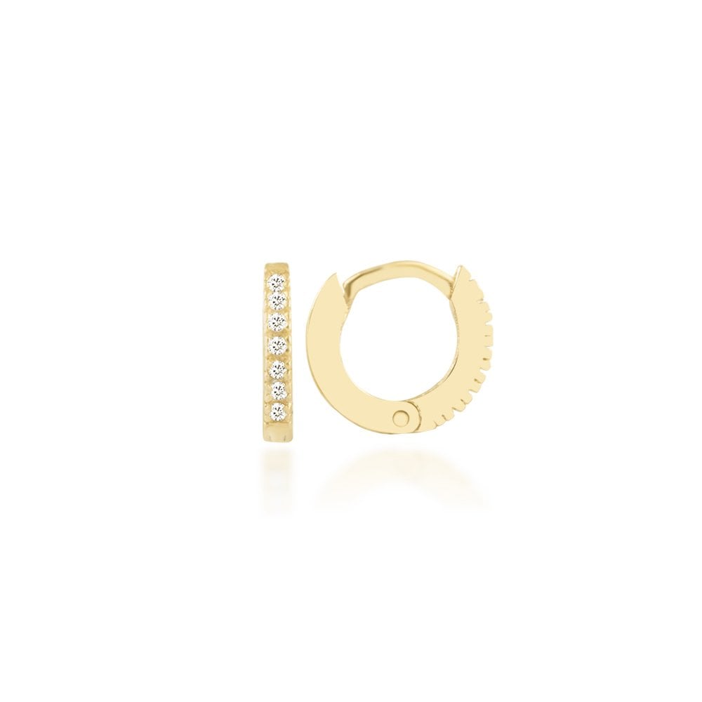 Halka Gümüş Küpe Zirkon Mini Gold