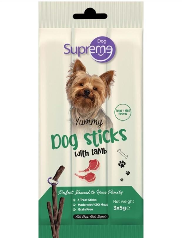 Supreme Dog Kuzu Etli Ödül Çubuk 3x5 Gr