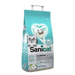 Sanicat Clumping White Cotton Fresh Oksijen Kontrollü Koku Emici Topaklanan Kedi Kumu 20lt