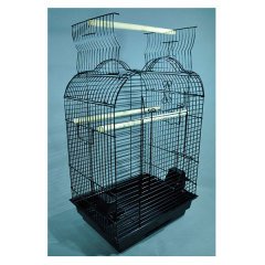 QH Pet Papağan Kafesi Açılır Çatılı Siyah 47x36x70