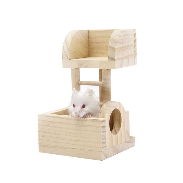 Hamster Oyuncağı Naturel Ahşap Gözcü Kulesi
