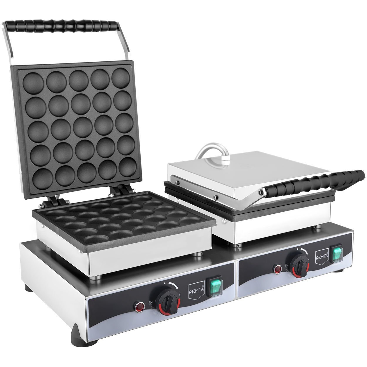 Kapaklı Yuvarlak Çiftli Bubble Pankek Makinesi Elektrikli