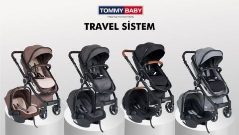 Tommybaby Toranto Black Vip Travel Sistem Bebek Arabası + Puset