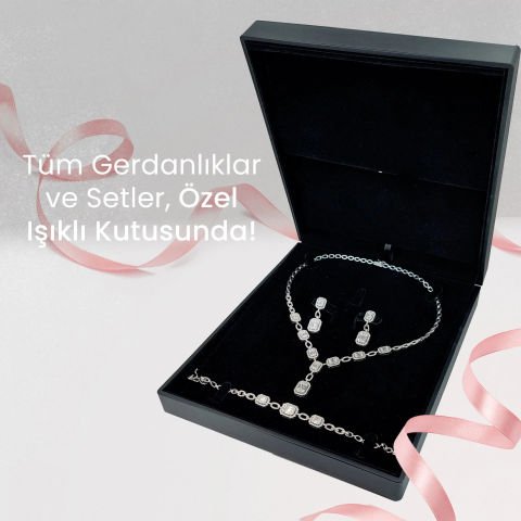 9,31 Karat Baget Pırlanta Gerdanlık 3'lü Set