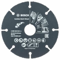 Bosch Carbide MultiWheel 115 mm (Çok Amaçlı Kesici Güvenli Kesme Bıçağı)