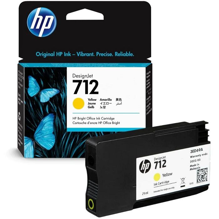 HP 712-3ED69A (T210-T230-T250-T630-T650) Orjinal Sarı Kartuşu (29ml)