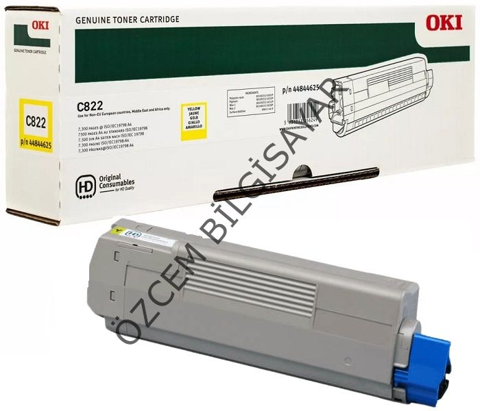 OKİ C822 (p/n 44844625/p/n 44844613) Orjinal Sarı Toner