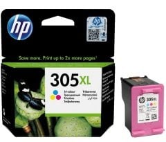 HP 305XL-3YM63AE (DeskJet 2710-2720-2721-2722-2723-2724-4110-4120-4122-4130-ENVY 6010-6020-6022-6030-6032-6420-6422-6430-6432) Orjinal Renkli Kartuşu