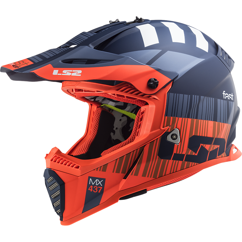 LS2 FAST EVO XCODE MAT TURUNCU-MAVİ KASK