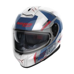 Nolan N80.8 WANTED N-COM METAL WHITE (RED-BLUE-SILVER) (75)