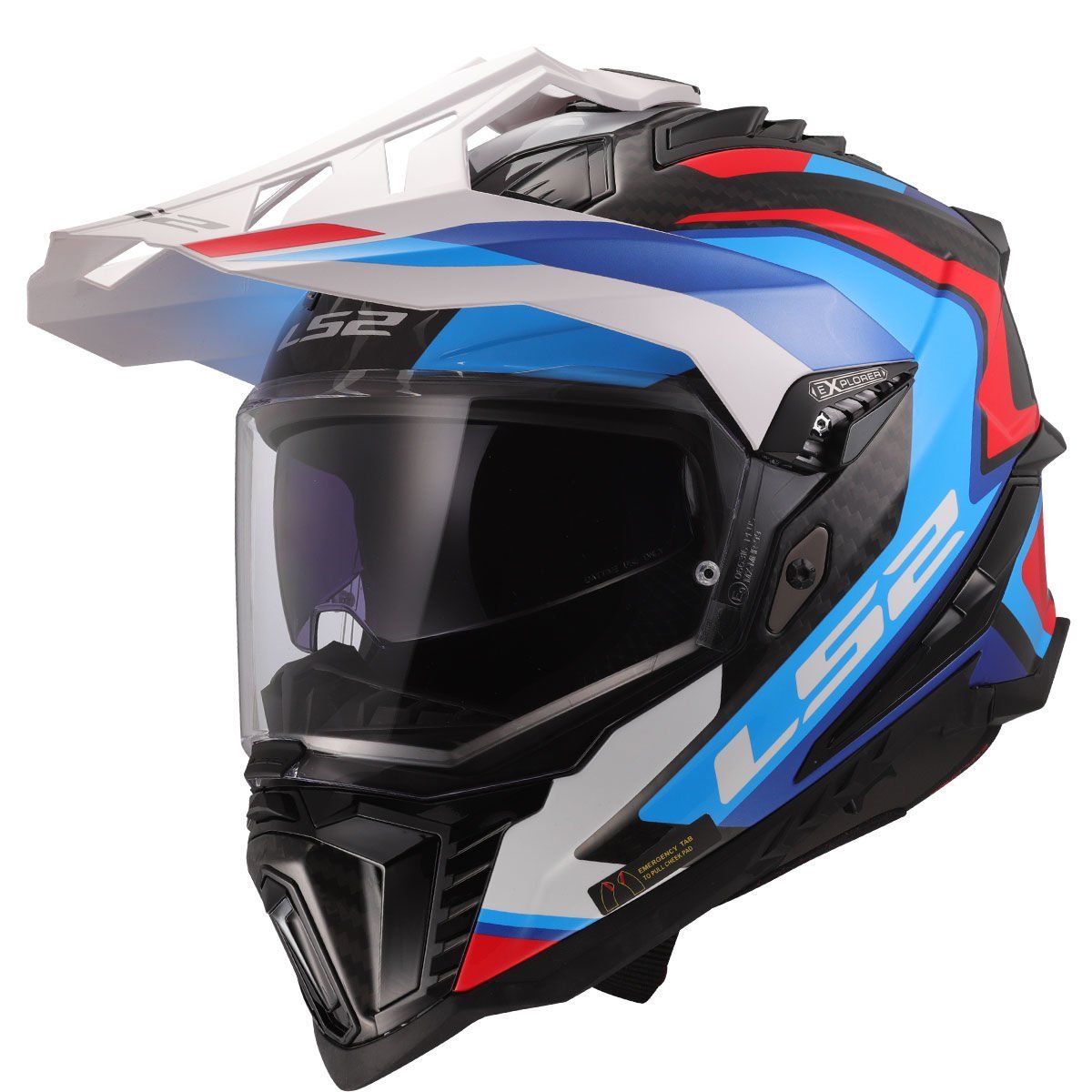 LS2 EXPLORER C KARBON FRONTIER II BEYAZ-MAVİ KASK M