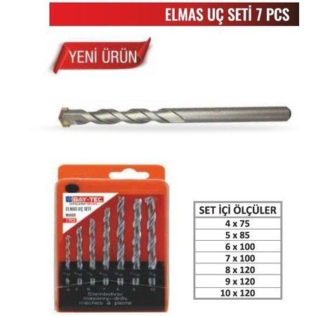 BAYTEC ELMAS UÇ SETİ 7 PARÇA