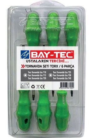 BAYTEC TORNAVİDA SETİ TORX 6 PCS