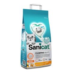 Sanicat Duo White Vanilya Mandalin Kokulu Topaklanan Kedi Kumu 10 Litre