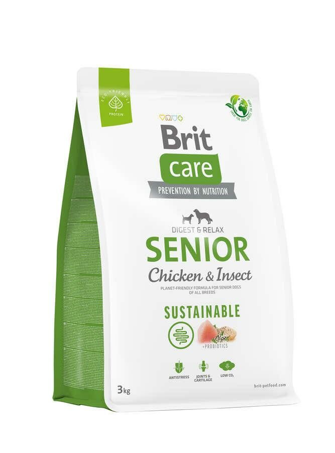 Brit Care Senior Digest & Relax Tavuklu ve Larva Proteinli Yaşlı Köpek Maması 3kg
