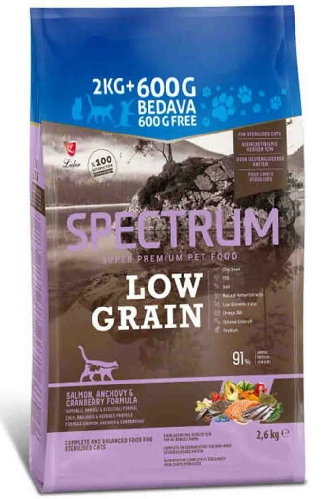 Spectrum Low Grain Somonlu Hamsili Kısırlaştırılmış Kedi Maması 2 Kg