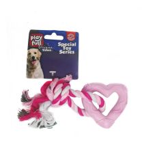 Playfull Kalp Şeklinde İpli Köpek Diş Kaşıma Oyuncağı 18 Cm