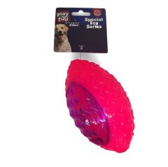 Playfull Rugby Topu Şeklinde Işıklı Plastik Köpek Oyuncağı 6x14 Cm